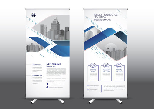 RollUp template vector illustration, Designed for style applied to the expo. Publicity banners, business model vertical.