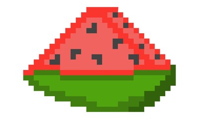 Pixel watermelon icon vector