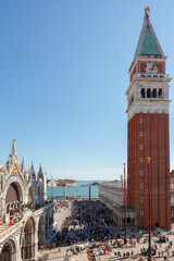 Basilica San Marco, St Mark's Square, Campanile; Venice, Veneto, Italy.