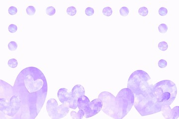 紫色の可愛いハートのフレーム パープル ホワイトデー