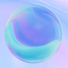 3d rendering coloful shinny glass