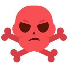 Angry skull emotion vector cartoon illustration isolated on a white background.