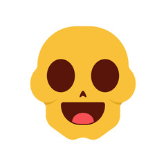 Happy skull emotion vector cartoon illustration isolated on a white background.