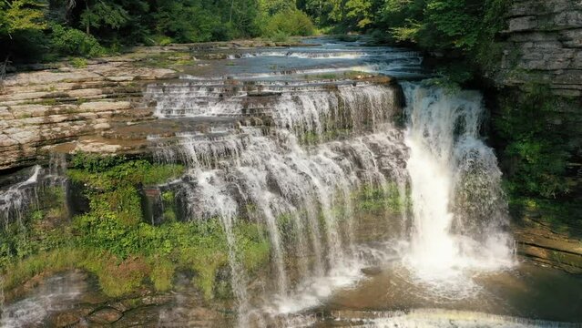 Aerial View Of Cummins Falls On The Blackburn Fork River In Jackson County, Tennessee.