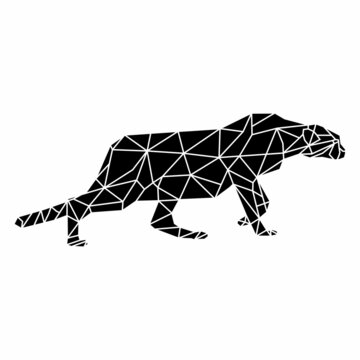 cheetah leopard panther big cat low poly  silhouette logo polygonal vector illustration