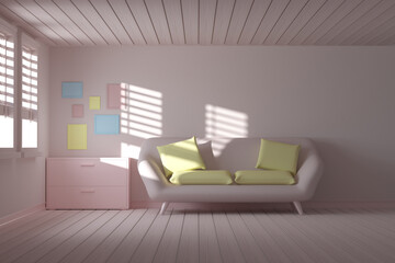 3d rendering indoor room space
