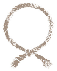 Braunes Tau Kreis Schleife Stempel