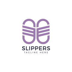 Slipper Icon Logo With Sandals Shape Suitable for Sandal, Footwear, Slipper, Flip-Flop Brands Products