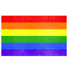 Hand drawn vector illustration of pride LGBT flag in color pencil or painting style isolated on white background.