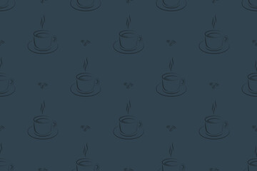 Seamless pattern on the theme of coffee.