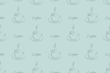 Seamless pattern on the theme of coffee.