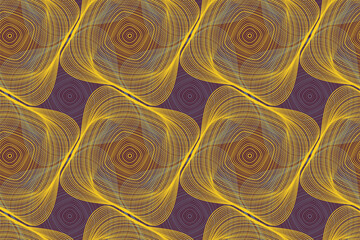 Organic lines geometric shapes optical illusion seamless pattern.