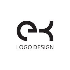 simple letter E K monogram for logo company design