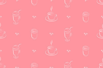 Seamless pattern on the theme of coffee.