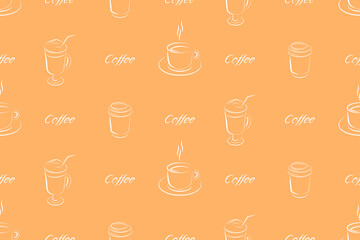 Seamless pattern on the theme of coffee.