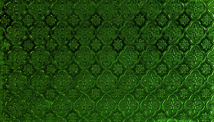 The green colorful glass pattern texture background.