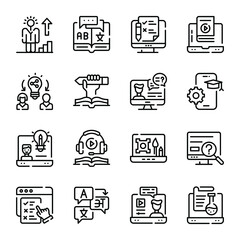 Education and Knowledge Doodle Icons