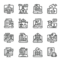 Trendy Pack of College and Education Doodle Icons