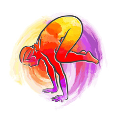 Colorful Backasana Yoga Pose