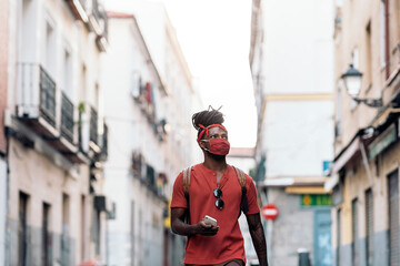 African Boy Wearing Face Mask