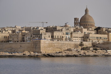 Fototapeta na wymiar Cityscape of Valletta - the capital of Malta on a sunny day