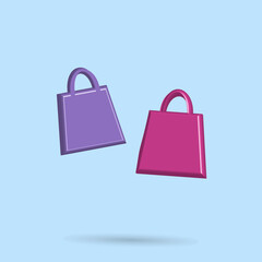 3D hand bag icon vector best for property image the shopping and fashion theme