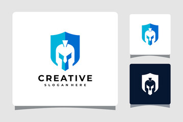 Shield Spartan Helmet Logo Template Design Inspiration