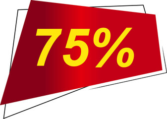 75 percent off red and yellow