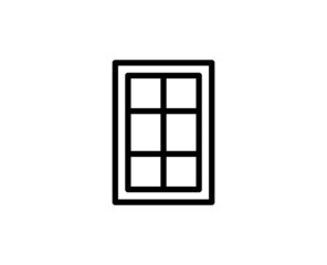 Line window icon isolated on white background. Outline symbol for website design, mobile application, ui. Window pictogram. Vector illustration, editorial stroсk