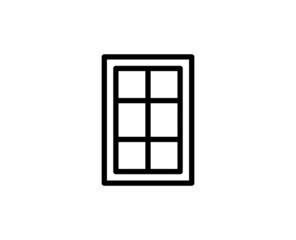 Line window icon isolated on white background. Outline symbol for website design, mobile application, ui. Window pictogram. Vector illustration, editorial stroсk