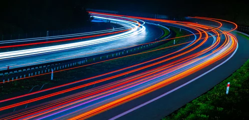 Cercles muraux Autoroute dans la nuit lights of cars with night. long exposure