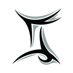 Zodiac sign Gemini on white background