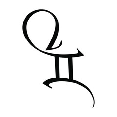 Zodiac sign Gemini on white background