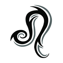 Leo zodiac sign on white background