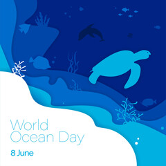 World Oceans Day concept - Vector illustration