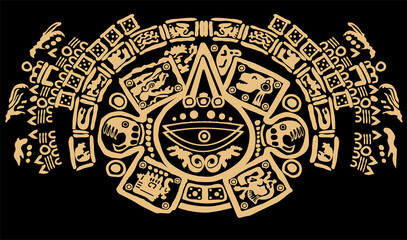 Maya  pattern tribal.Patterns of the ancient civilizations of America. Mayan calendar signs.