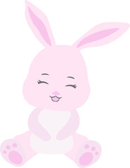 Cute Bunnies isolated Vector illustration on white background.