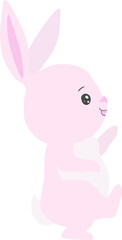 Cute Bunnies isolated Vector illustration on white background.