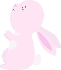 Cute Bunnies isolated Vector illustration on white background.