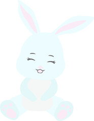 Cute Bunnies isolated Vector illustration on white background.