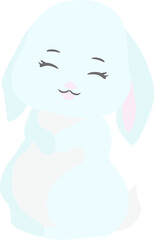 Cute Bunnies isolated Vector illustration on white background.