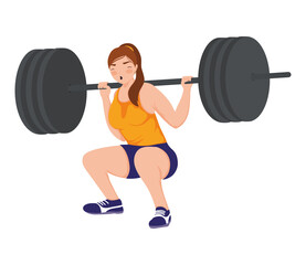 strong woman lifting weight