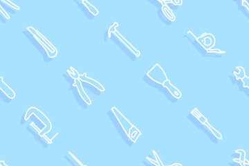 Seamless pattern on the theme of tools and repairs.