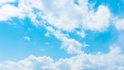 夏の空と雲の背景素材