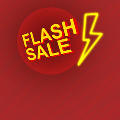 Flash Sale display text, yellow text  red background