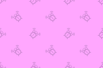 Seamless pattern from alarm clocks. Background on the theme of clocks, alarm clocks.