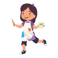 girl with paint palette