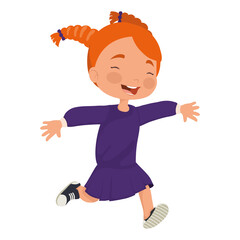 happy little girl running