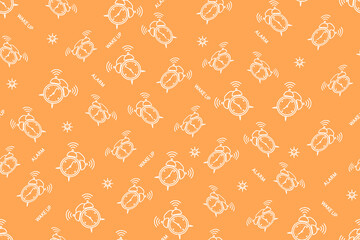 Seamless pattern from alarm clocks. Background on the theme of clocks, alarm clocks.