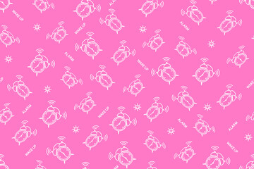 Seamless pattern from alarm clocks. Background on the theme of clocks, alarm clocks.
